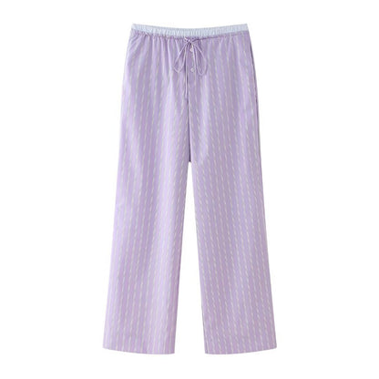 Casual Striped Sleeveless Top and Long Pants Sets