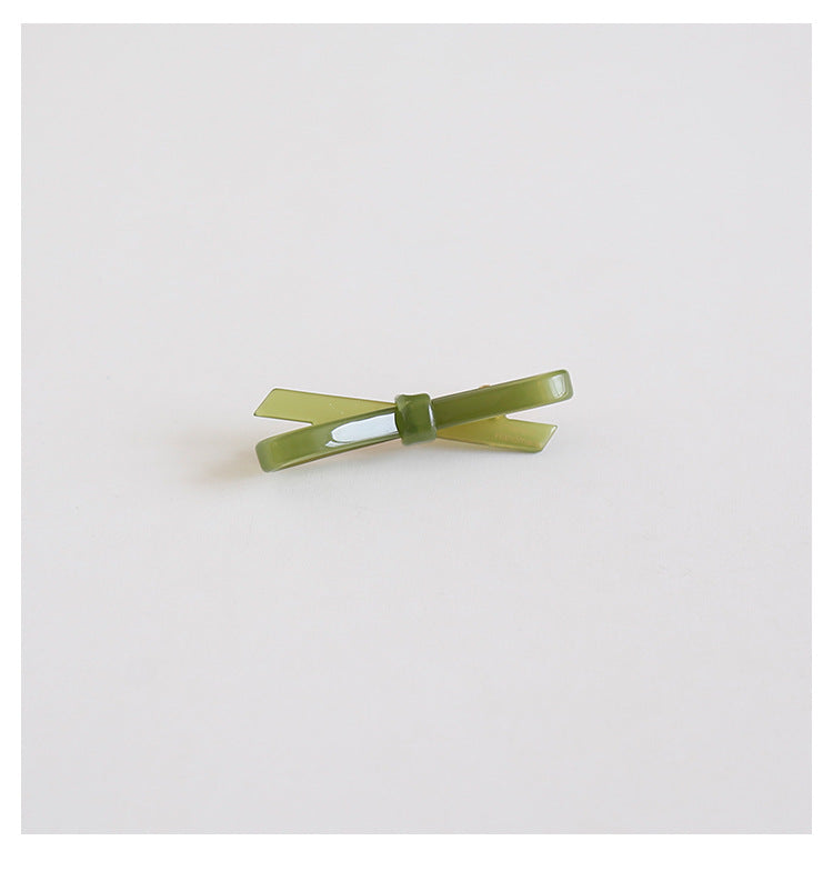 Elegant Minimalist Crossed Bow Acetate Hair Clip