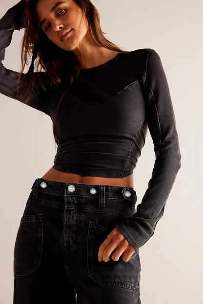 Washed Street Straight Leg Jeans