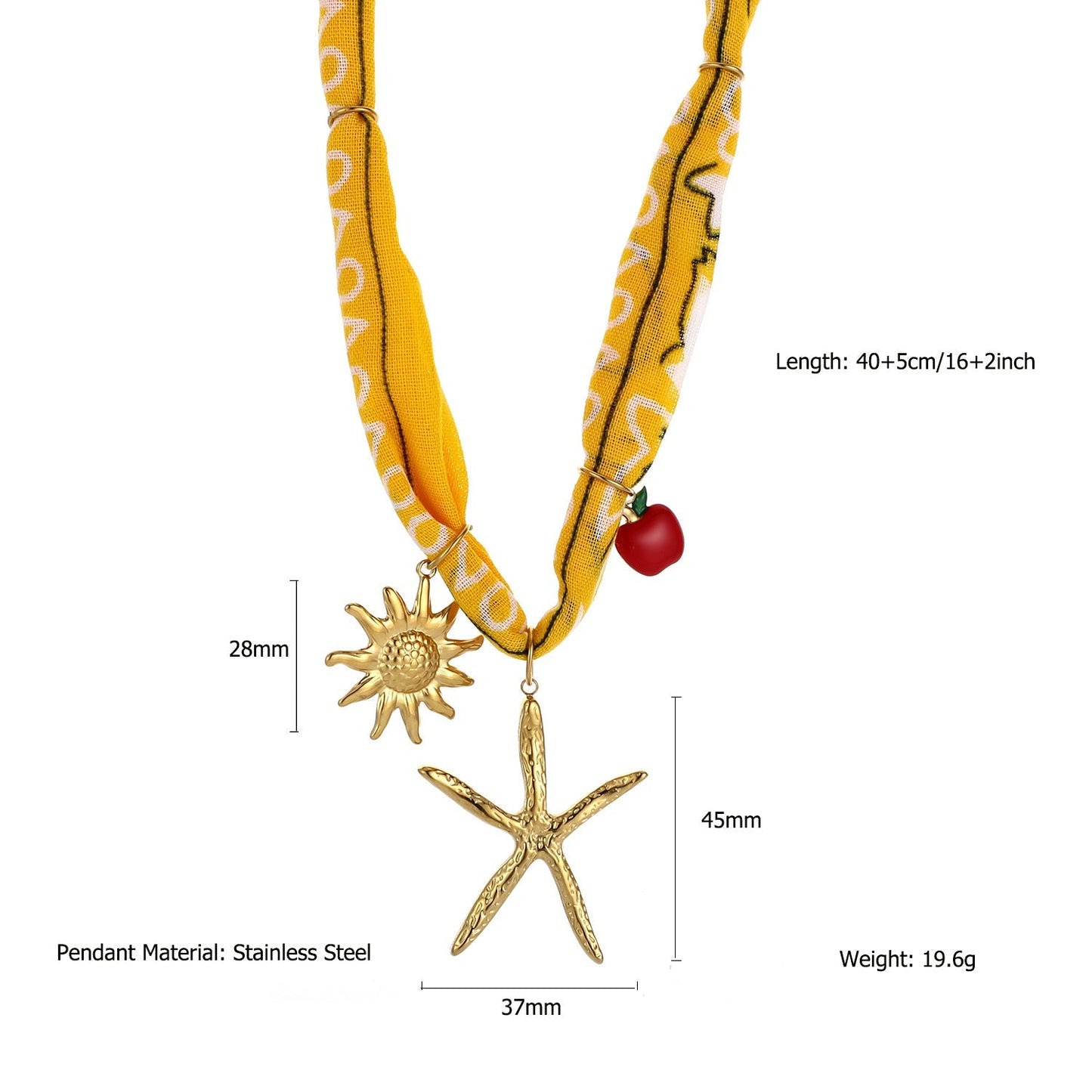 Trendy Ocean Style Pendant Scarf Necklace