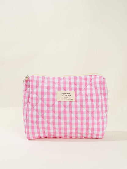 Colorful Plaid Large Capacity Make Up Bag