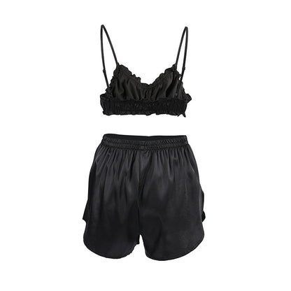 Flounce Solid Color Sexy Sleepwear Sets