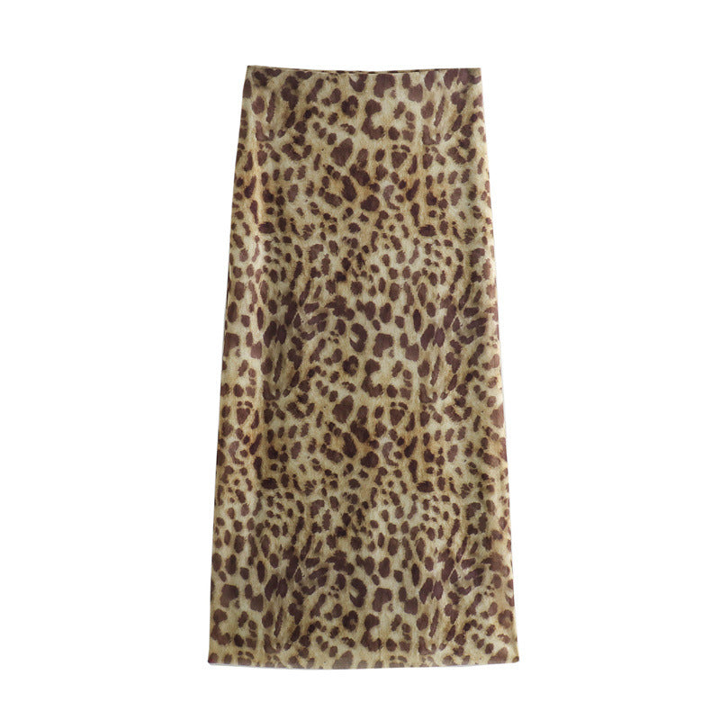 Leopard Print Bandeau Top and Skirt Sets