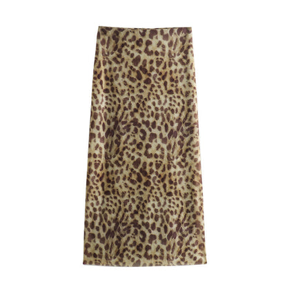 Leopard Print Bandeau Top and Skirt Sets