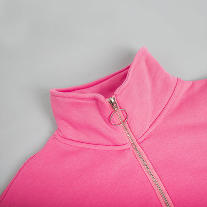 Loose Lapel Zipper Hoodie