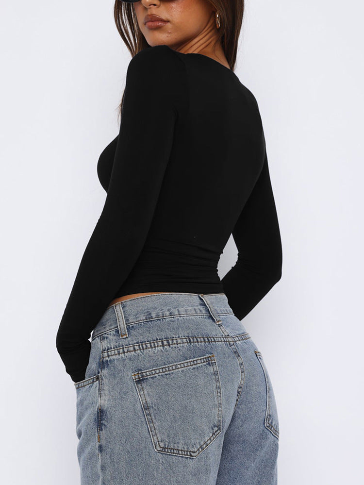 Star Leopard Print Sexy Slim Top