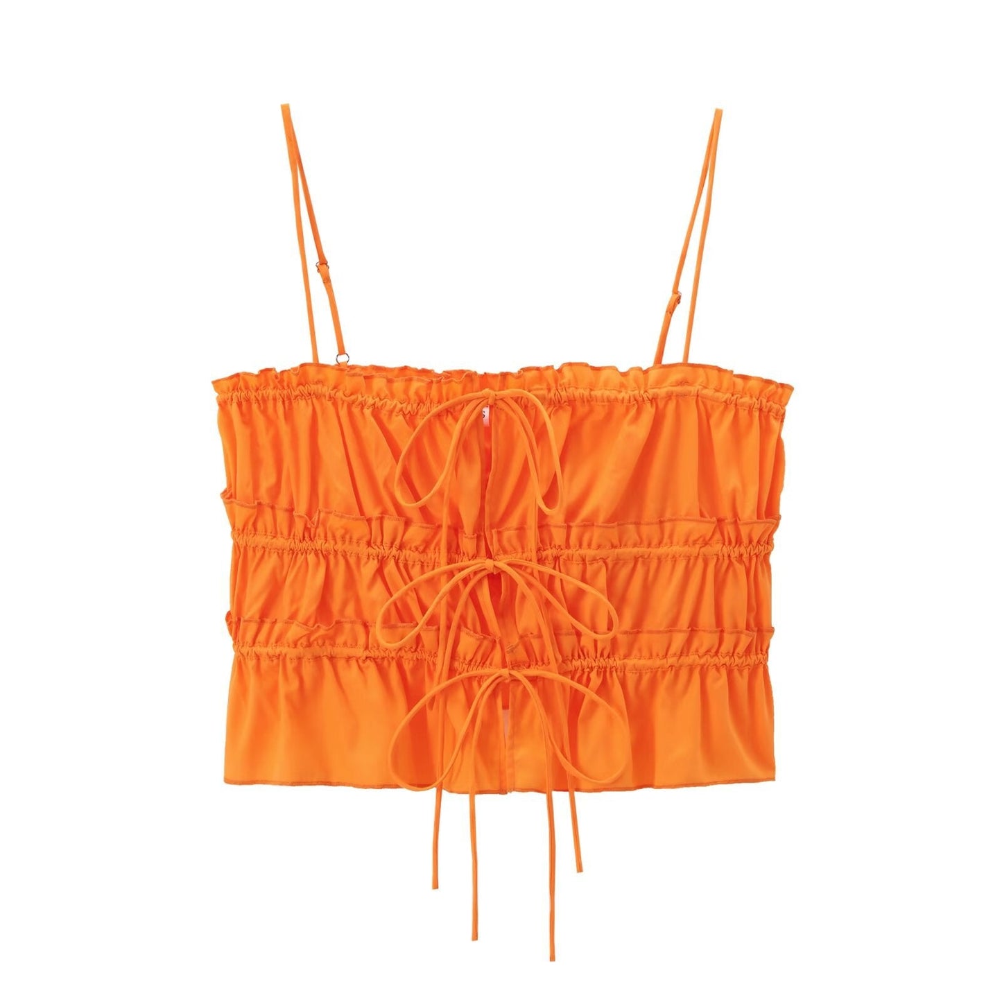 Simple Bowknot Spaghetti Strap Crop Top