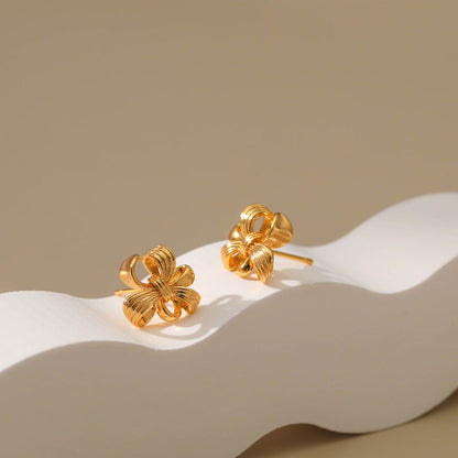 3D Stereo Design Bow Stud Earrings