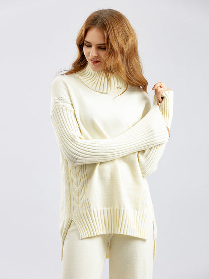 2+ Loose High Collar Knit Sets