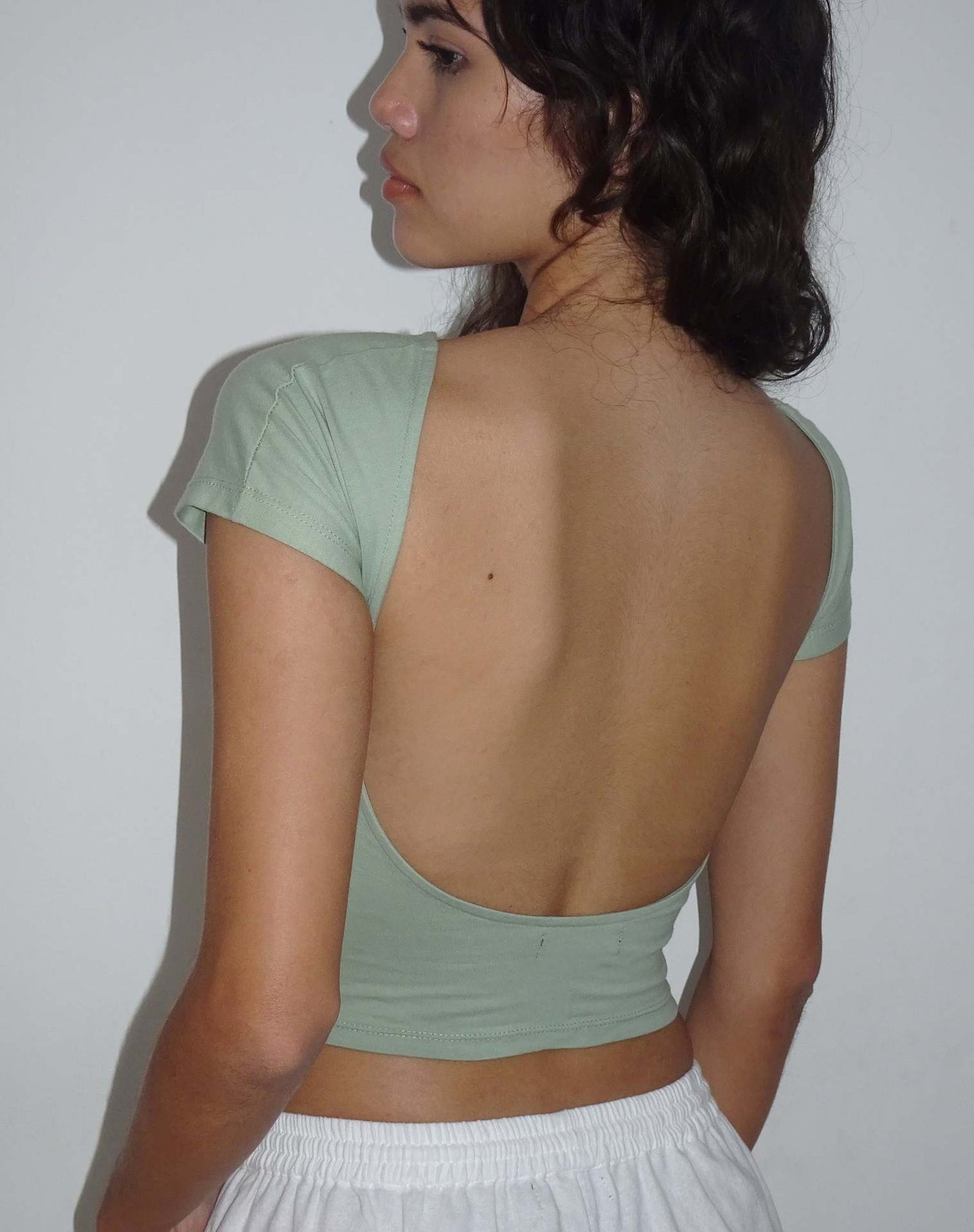 Backless Sexy Solid Color Slim Tops