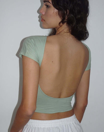 Backless Sexy Solid Color Slim Tops