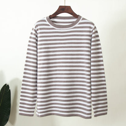 Round Collar Stripe Vintage Sweater