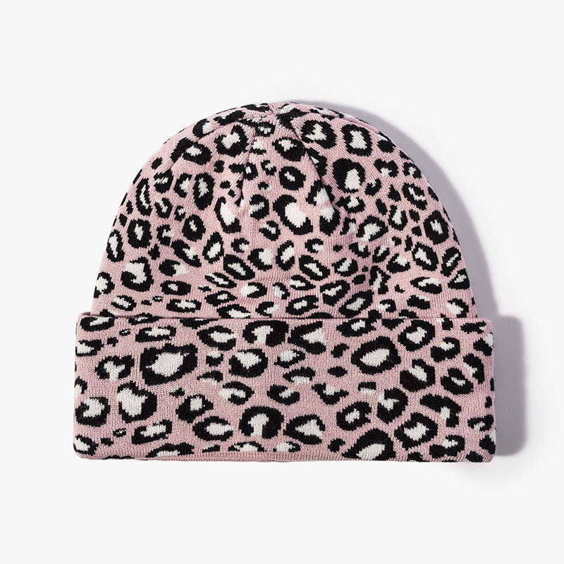Leopard Print Outdoors Knit Beanie
