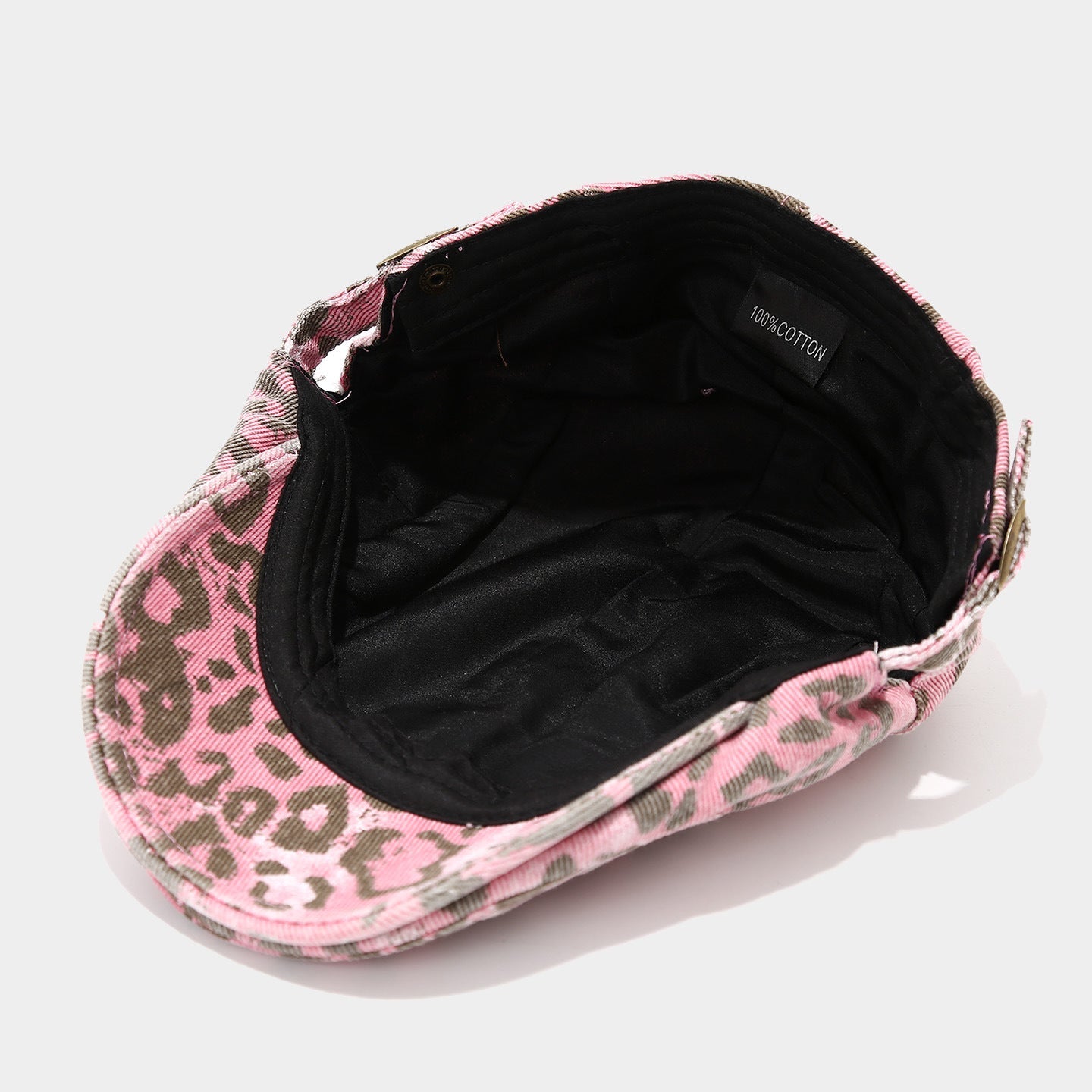 Distressed Retro Leopard Print Bucket Hat