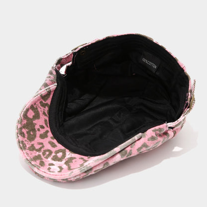 Distressed Retro Leopard Print Bucket Hat