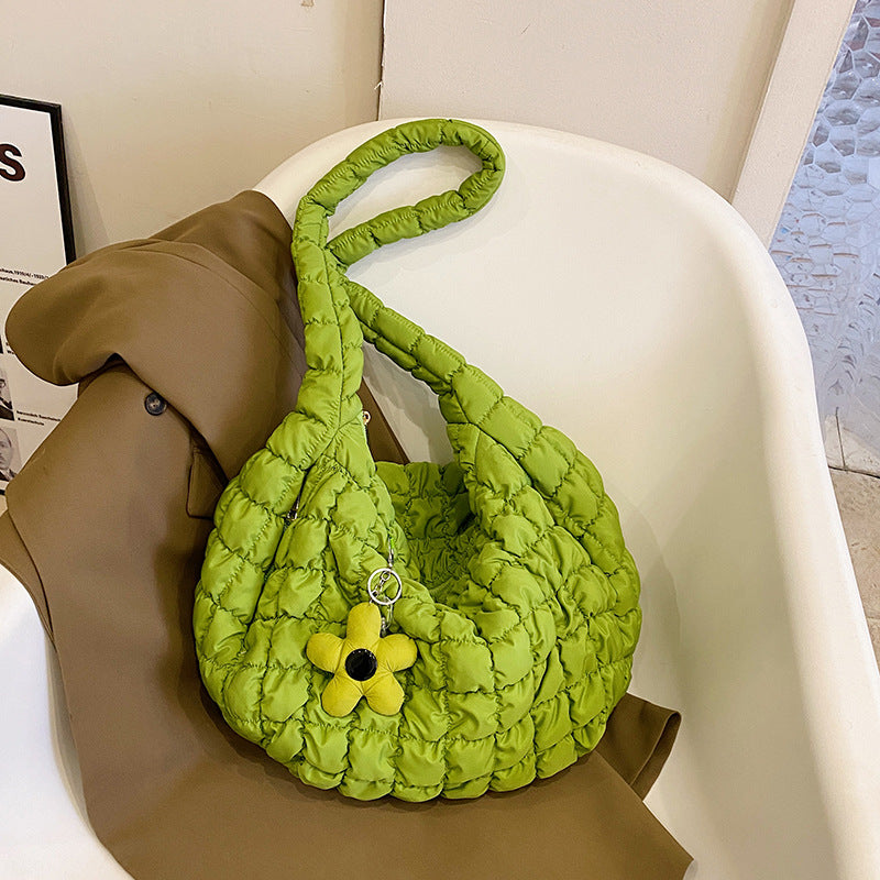 Solid Color Cloud Bag Puffer Shoulder Tote Bag