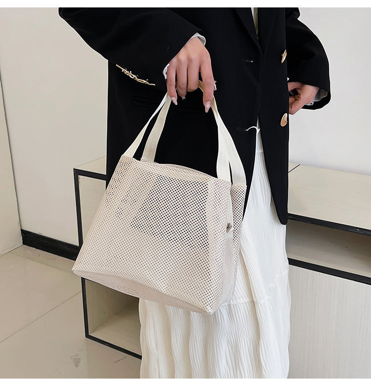 Solid Color Portable Simple Handbag