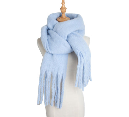 Solid Color Simple Tassel Scarves