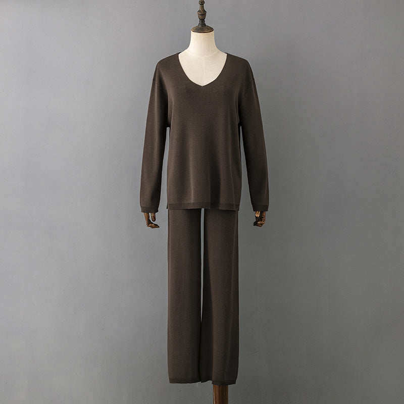 2+ Solid Color V-Neck Knit Sets