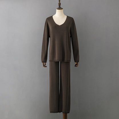 2+ Solid Color V-Neck Knit Sets