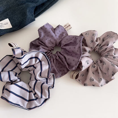 Striped Floral Sweet Scrunchie Hair Tie