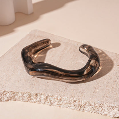 Wave Tie-Dye Geometric Open Acrylic Bracelets