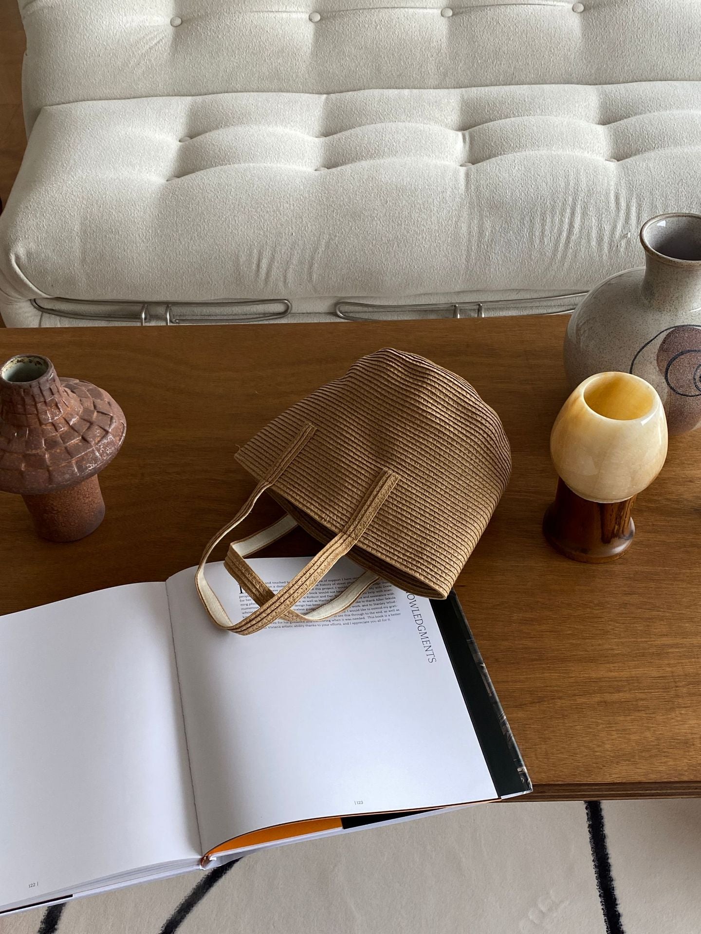 Cute Large Bucket Woven Bag