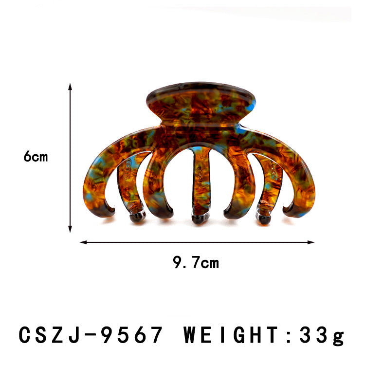 Large Cellulose Acetate Octopus Hair Claw