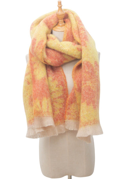 Floral Print Contrast Color Scarves