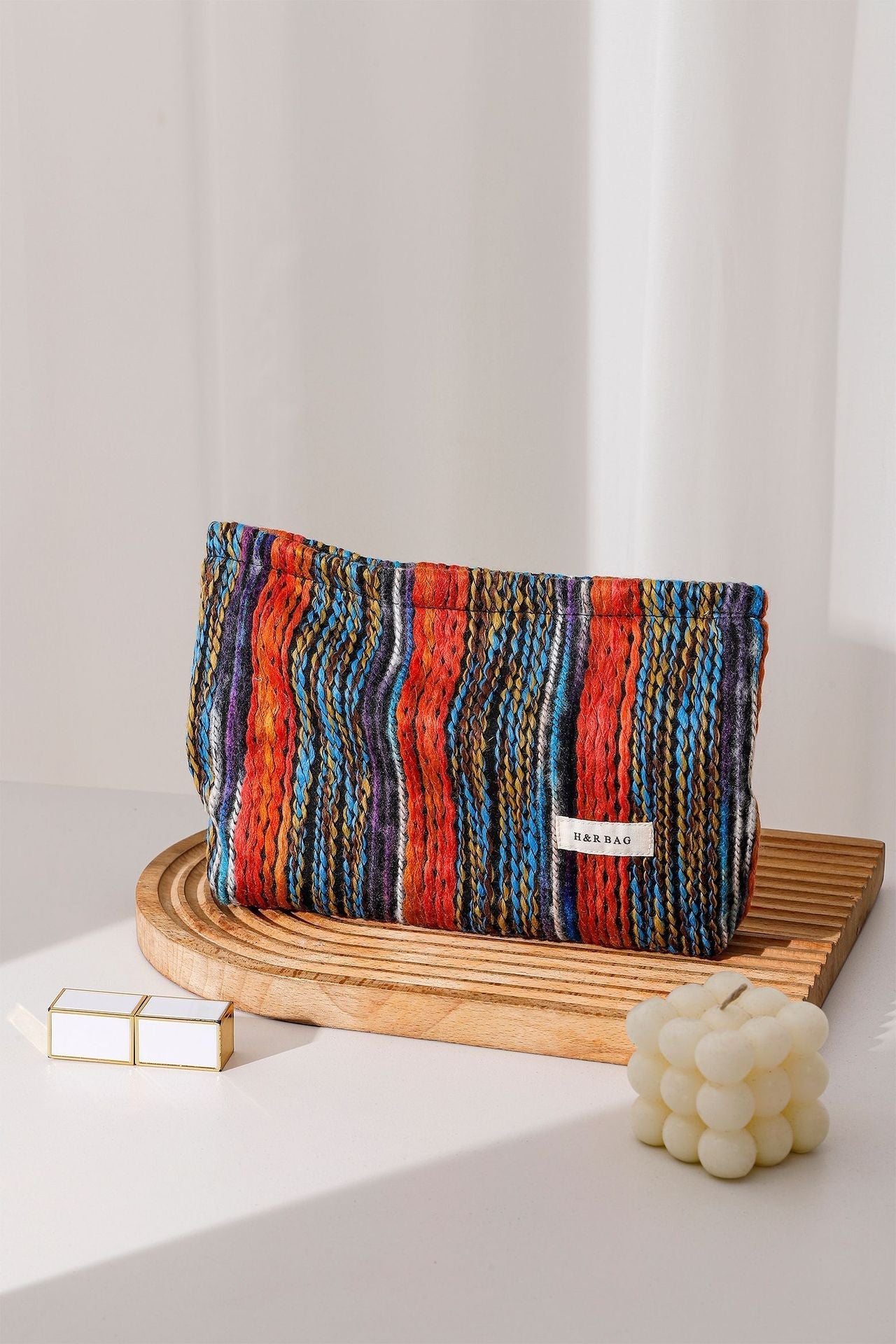 Vintage Knitted Travel Makeup Bag