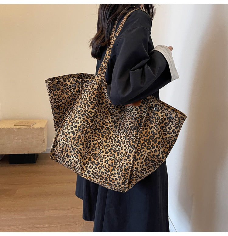 Leopaed Print Shoulder Bag Large Capacity Tote Bag
