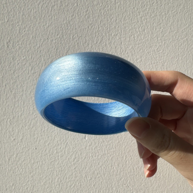 Colorful Geometric Irregular Shimmer Resin Bangle