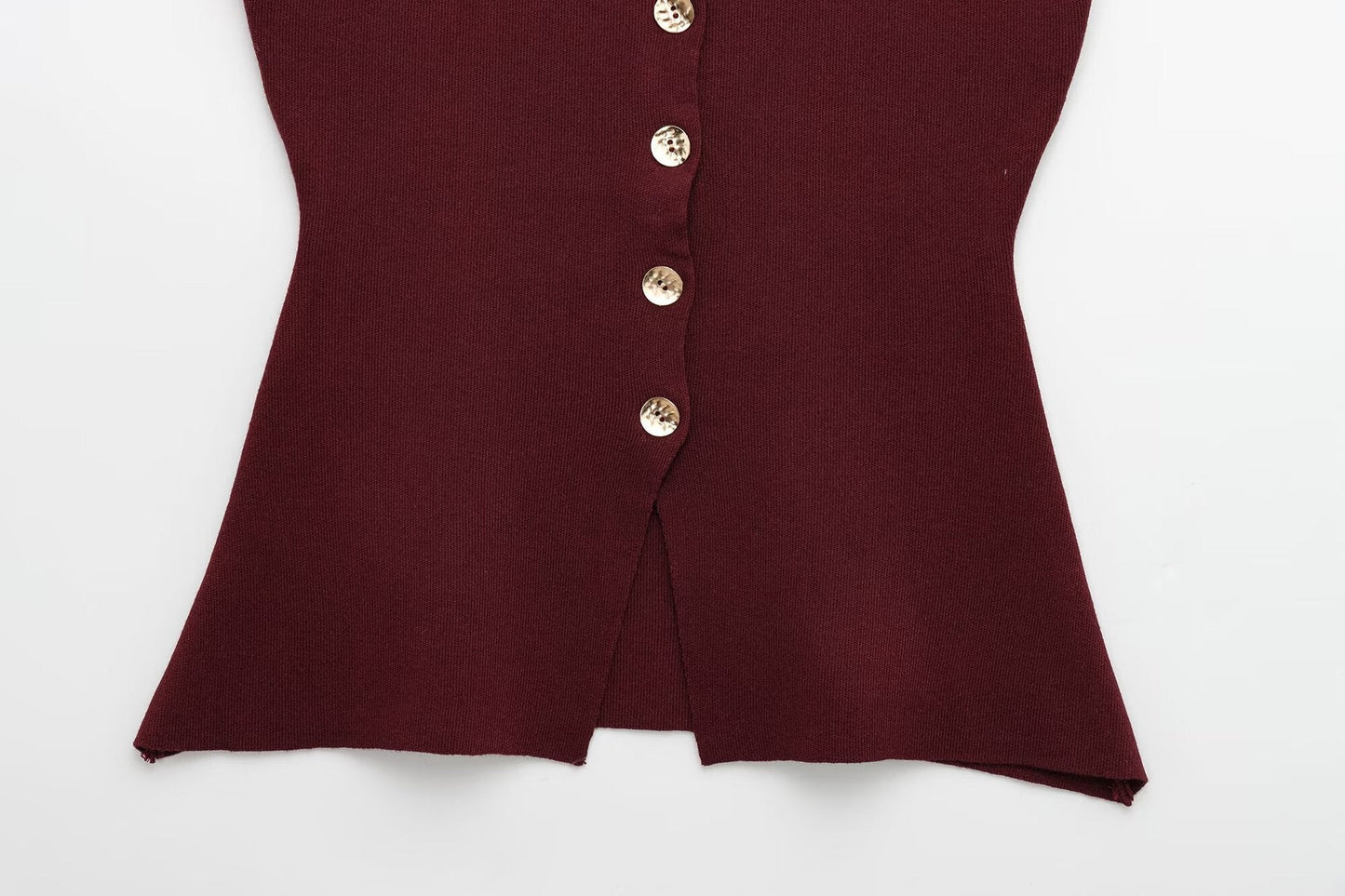 Round Neck Button Down Sleeveless Vest