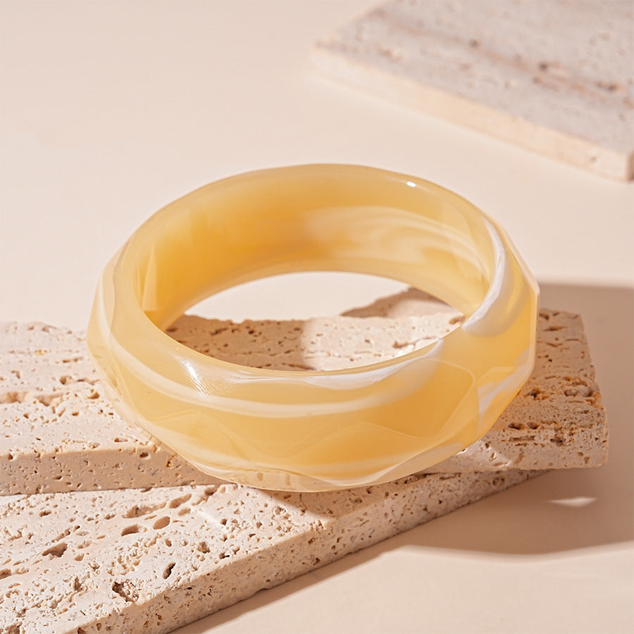 Vintage Striped Geometric Acrylic Bracelet