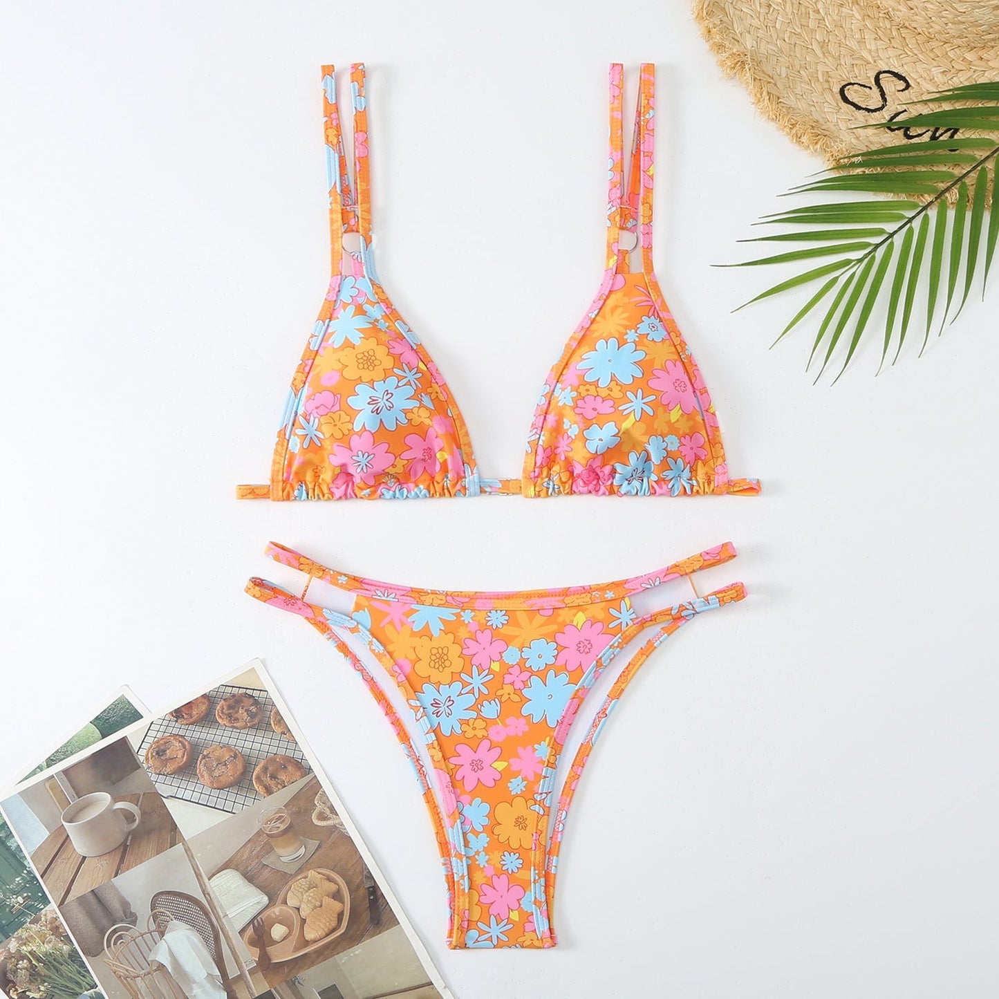 Flower Print Spaghetti Sexy Swimwear