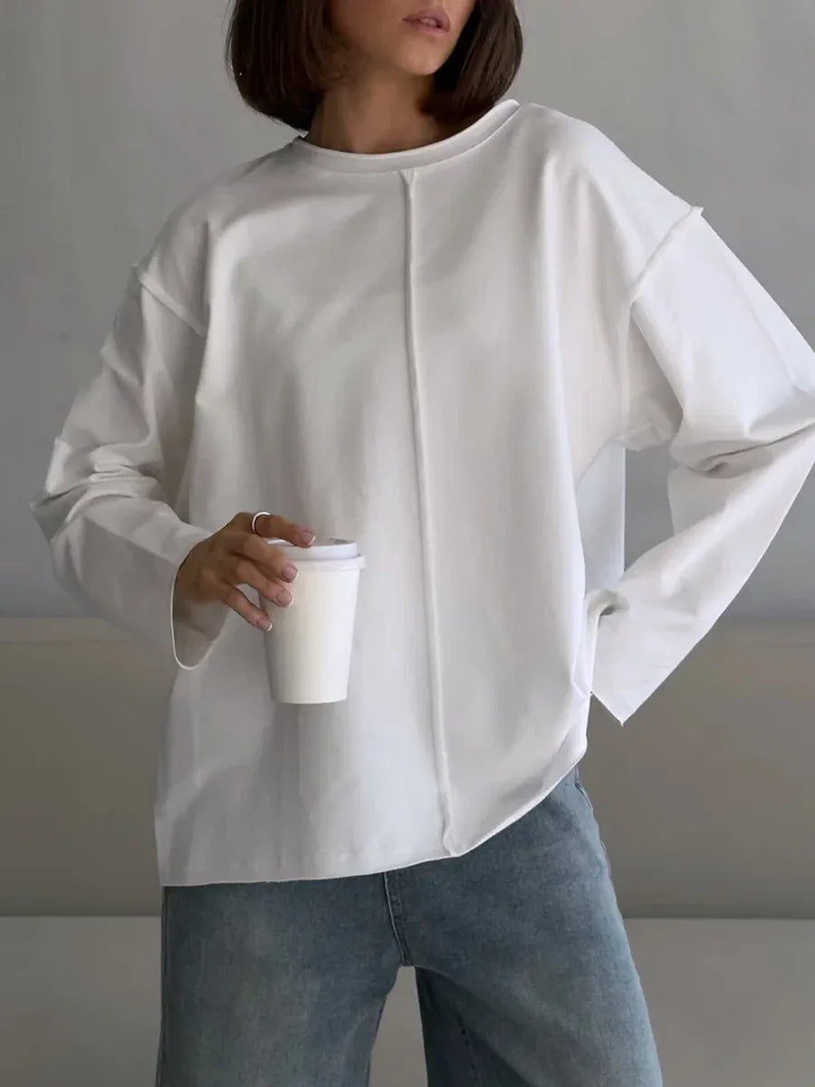 Vintage Distressed Loose Long Sleeve Top