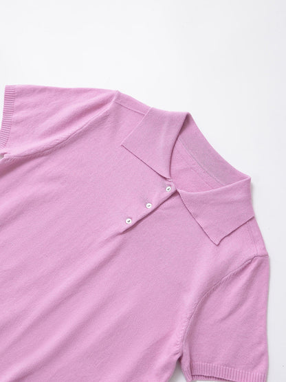 Casual Short Sleeve Plolo Collar Tops