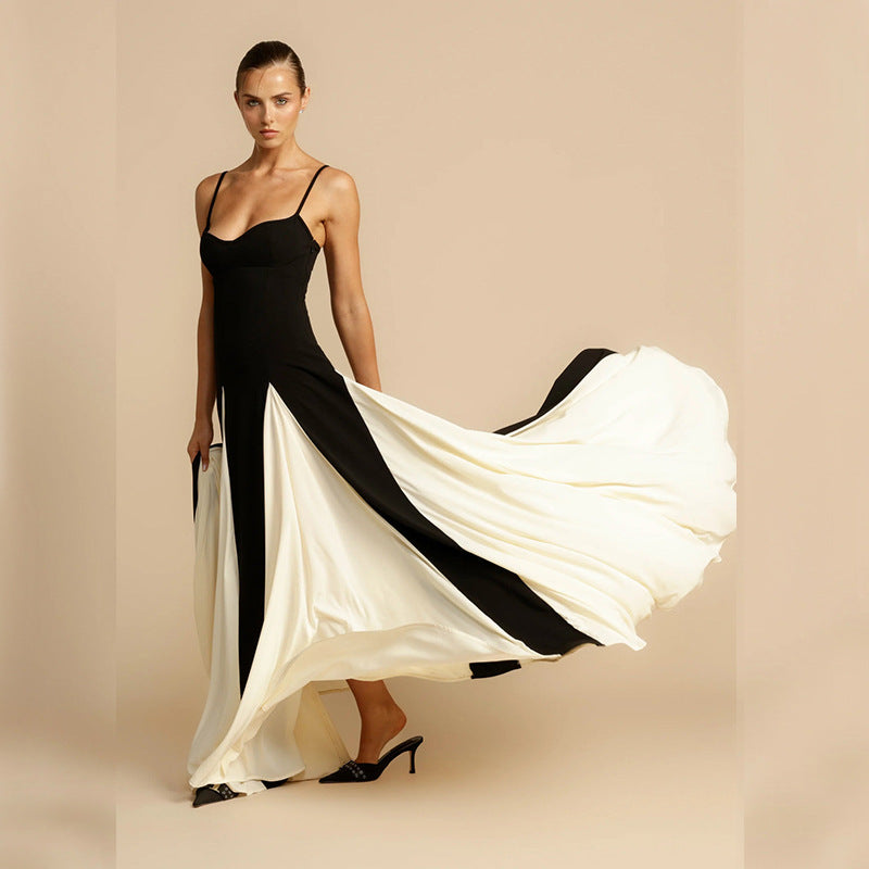 Sexy Splicing Slim Spaghetti Maxi Dress