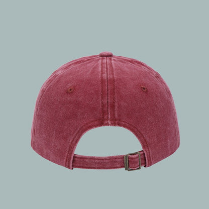 Washed Letter Embroidered Cotton Baseball Cap