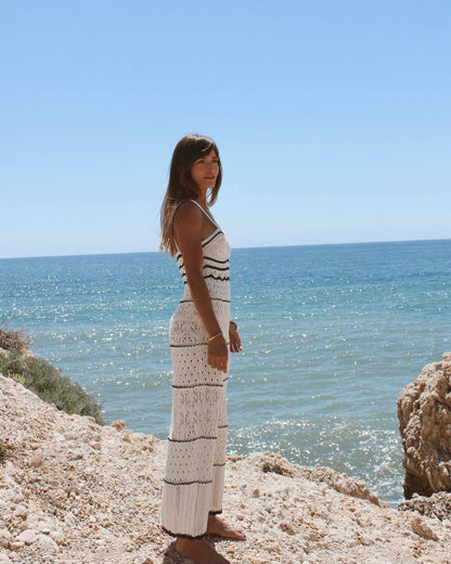 Hollow Out Sexy Knit Spaghetti Swim Cover Up