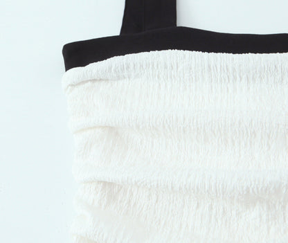 Solid Color Sleeveless Ruffled Hem Mini Dress