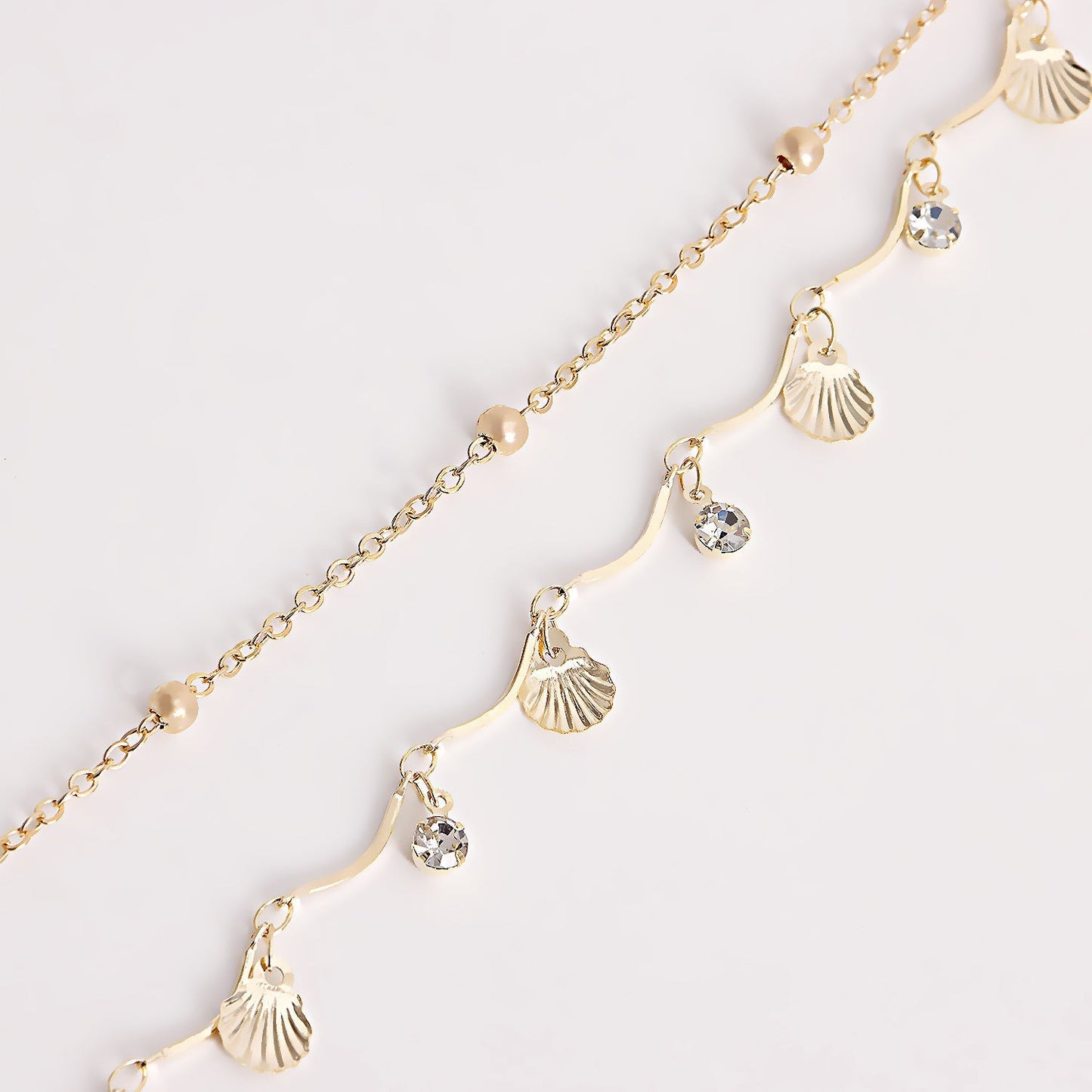 Simple Shell Sequin Rhinestone Waist Chain
