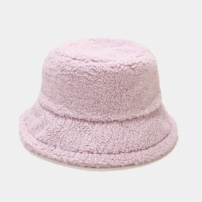 Winter Simple Solid Color Warm Bucket Hat