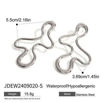 Irregular Simple Line Stud Earrings