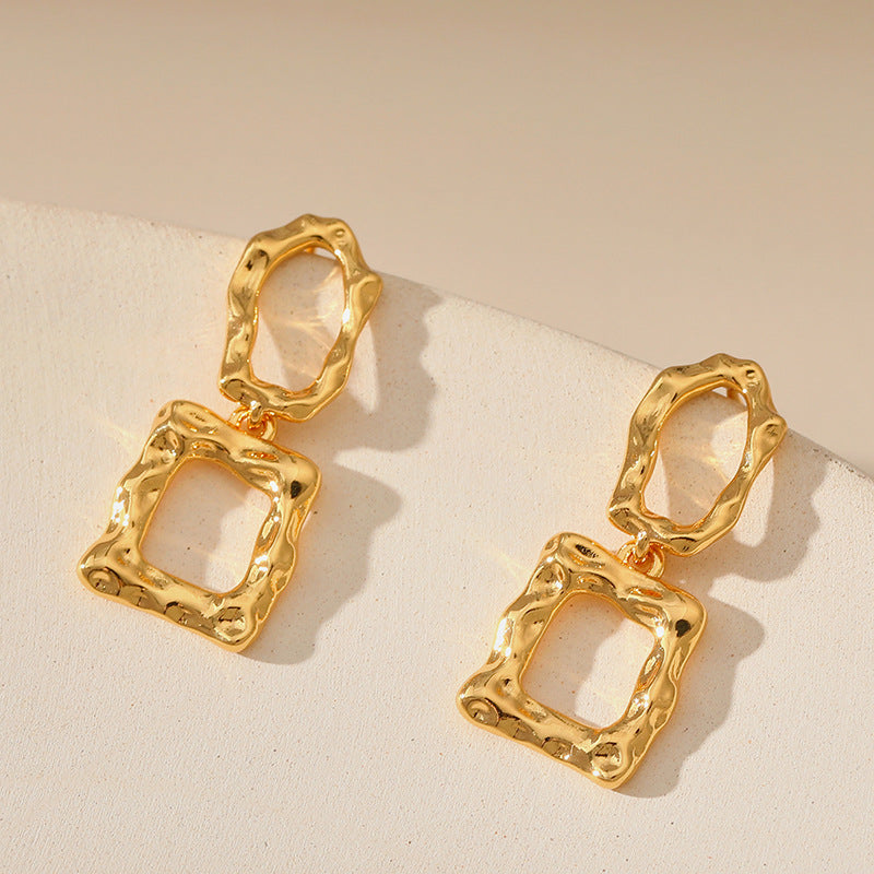 Irregular Corrugated and Wavy Drop Earrings