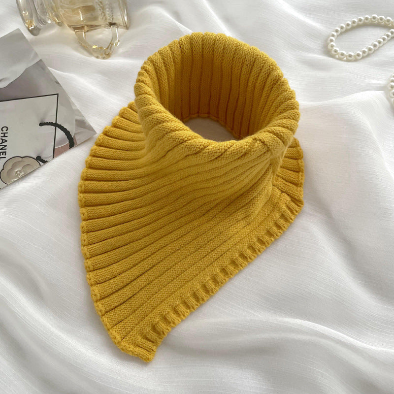 Solid Color High Collar Warm Knit Scarve