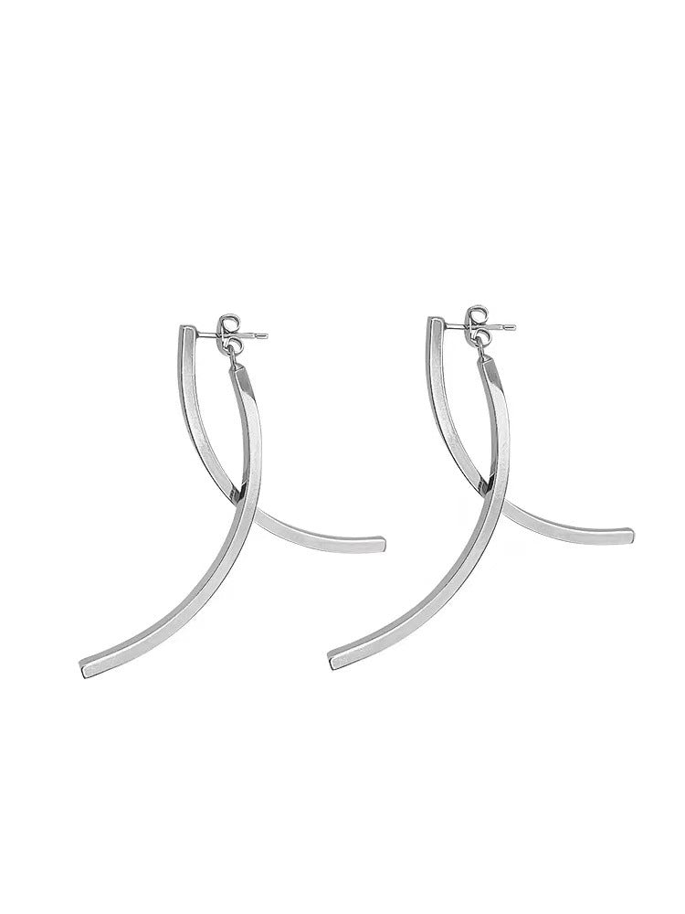 Simple Long Elegant Clip Earrings