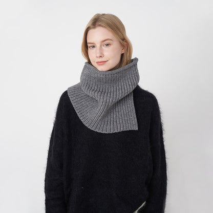 Solid Color High Collar Split Knit Scarve