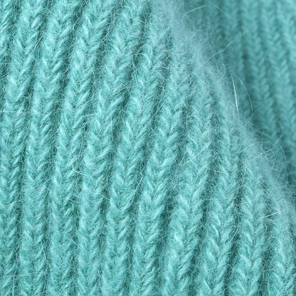 Solid Color Knit Hat High Flap Beanie