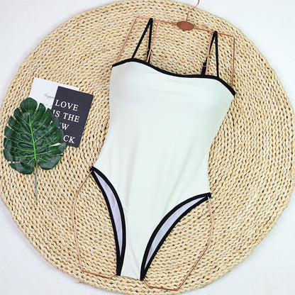 Simple Color Block Sexy One Piece Swimwear
